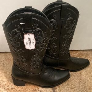 LISEMOUS Black Cowboy Women’s Boots